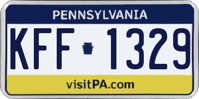 PA license plate KFF1329