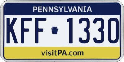 PA license plate KFF1330