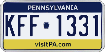 PA license plate KFF1331