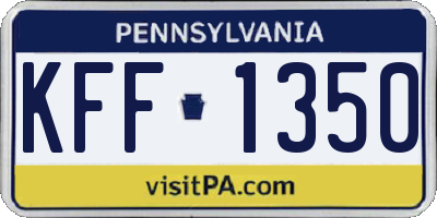 PA license plate KFF1350