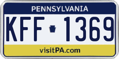 PA license plate KFF1369