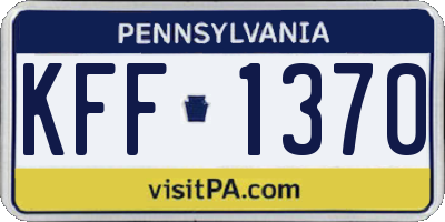 PA license plate KFF1370