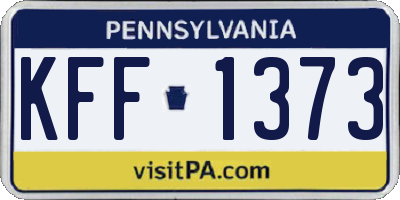 PA license plate KFF1373