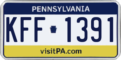 PA license plate KFF1391