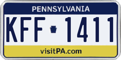 PA license plate KFF1411