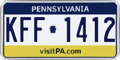 PA license plate KFF1412