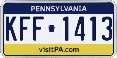 PA license plate KFF1413