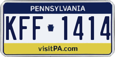 PA license plate KFF1414