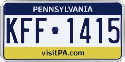 PA license plate KFF1415
