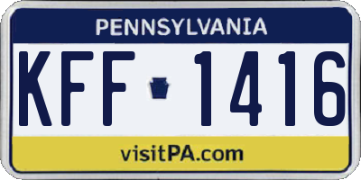PA license plate KFF1416