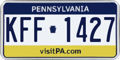 PA license plate KFF1427