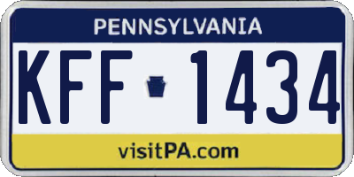PA license plate KFF1434