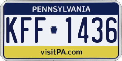 PA license plate KFF1436