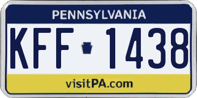 PA license plate KFF1438