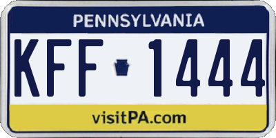PA license plate KFF1444