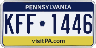 PA license plate KFF1446