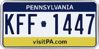 PA license plate KFF1447
