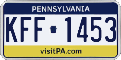 PA license plate KFF1453