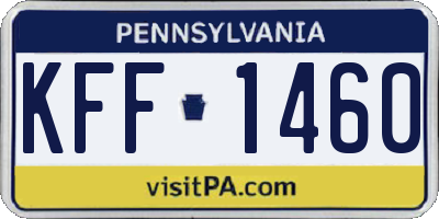 PA license plate KFF1460