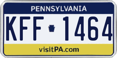 PA license plate KFF1464
