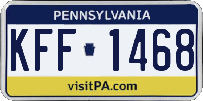 PA license plate KFF1468