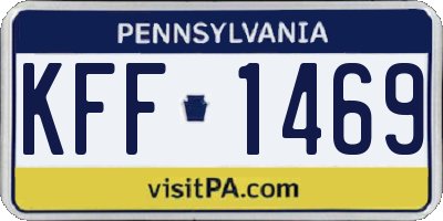 PA license plate KFF1469