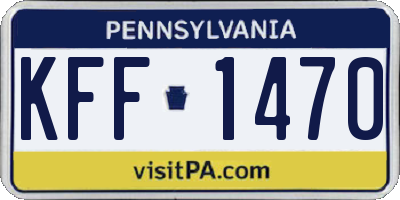 PA license plate KFF1470