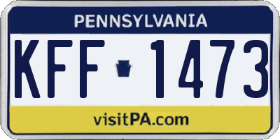PA license plate KFF1473