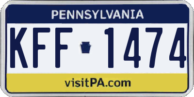 PA license plate KFF1474