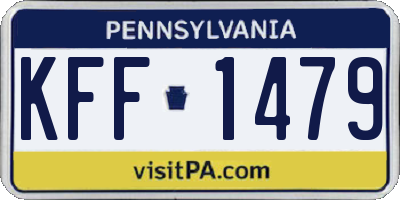 PA license plate KFF1479