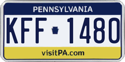 PA license plate KFF1480