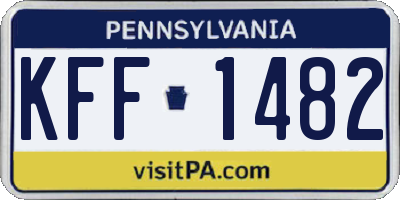 PA license plate KFF1482