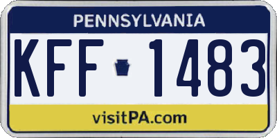 PA license plate KFF1483