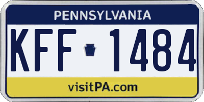 PA license plate KFF1484