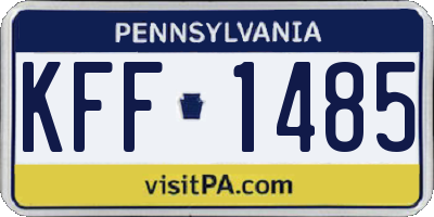 PA license plate KFF1485