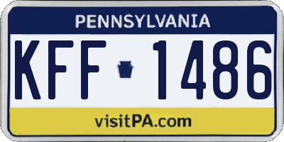 PA license plate KFF1486