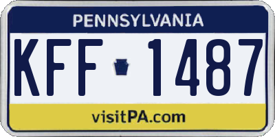 PA license plate KFF1487