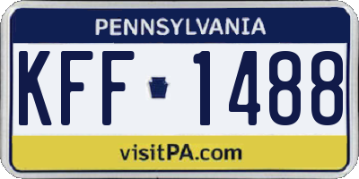 PA license plate KFF1488