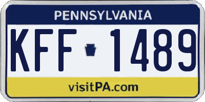 PA license plate KFF1489