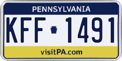 PA license plate KFF1491