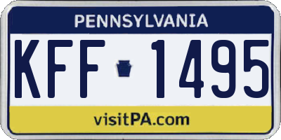 PA license plate KFF1495