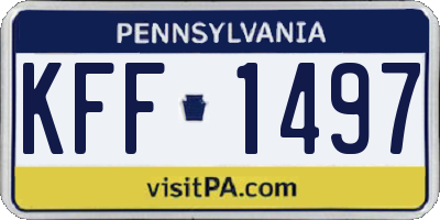 PA license plate KFF1497