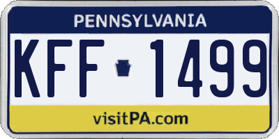 PA license plate KFF1499