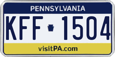 PA license plate KFF1504
