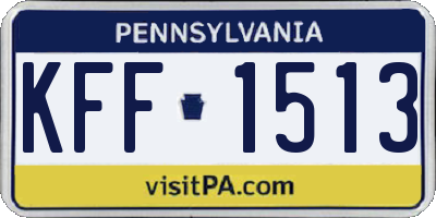 PA license plate KFF1513