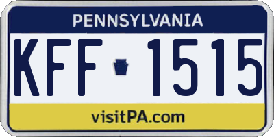 PA license plate KFF1515