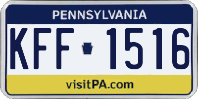 PA license plate KFF1516