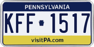PA license plate KFF1517