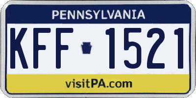 PA license plate KFF1521