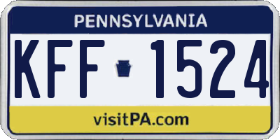 PA license plate KFF1524